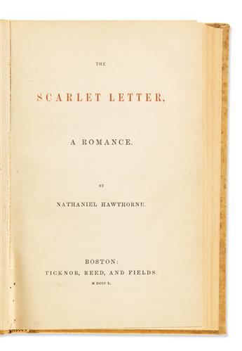 HAWTHORNE, NATHANIEL. The Scarlet Letter.